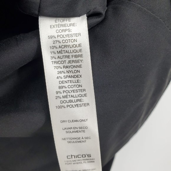 Chico's Multicolor Zip Up Pieced Jacquard Jacket Size 1 / Medium - Picture 5 of 8